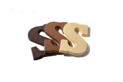 Chocoladeletter S per 8 stuks 4,50 per stuk