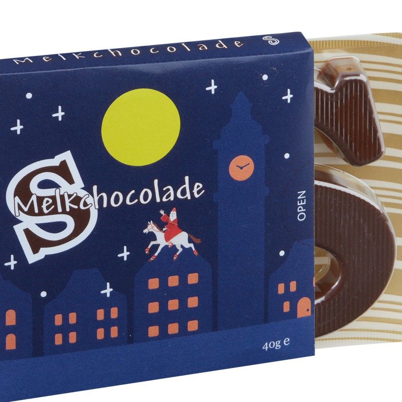 Kleine Chocoladeletter S per 48 stuks 0,75 per stuk